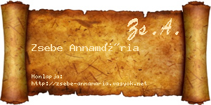 Zsebe Annamária névjegykártya